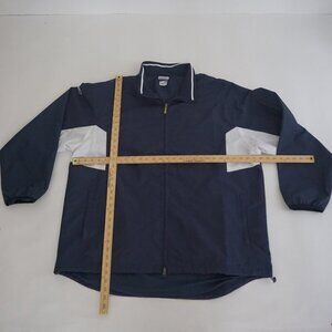 Vintage '90S Reebok Navy White Zip Up Baseball Style Windbreaker Jacket 2XL